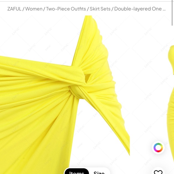 ZAFUL Double-layered One Shoulder Top And Twist Asymmetrical Skirt Set - Picture 4 of 14